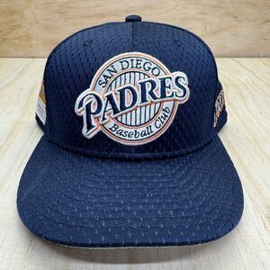 USED sz 7 3/4 San Diego Padres Mitchell & Ness Mesh Fitted Cap Hat Blue